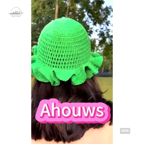 Crochet Bucket Hat Handmade Knit Floppy Cap Boho Travel Outdoor Fishing main image 7